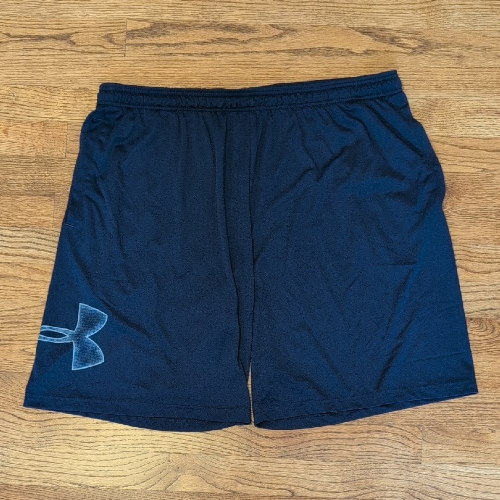 Under Armour Men’s Dark Navy Athletic Shorts with Logo